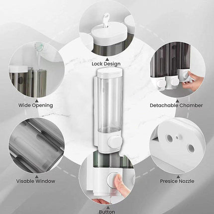 Wall Mounted Soap Dispenser Manual Press Shower Gel Bottle for Hand Sanitizer