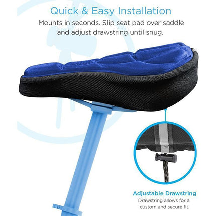 Thick Silicone Bike Seat Cover Comfort Gel Cycling Bicycle Saddle Cushion Pad - Aimall