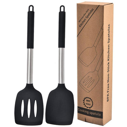 2pcs Silicone Cooking Utensils Stir Fry Spatula Kitchen Tools Non Stick Cookware
