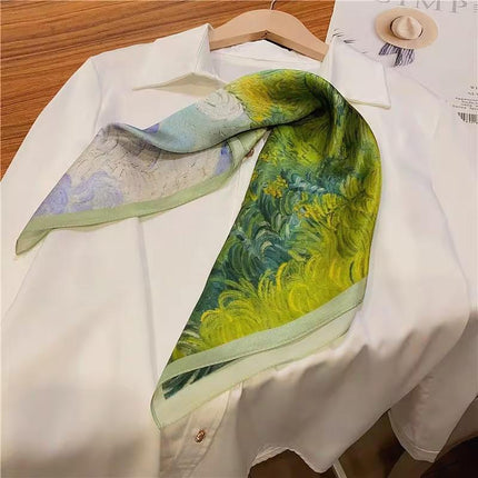 Ladies Silk Scarf Square Women Shawls Wraps Small Hair Neck Hijabs 70*70CM - Aimall