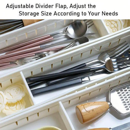 4PCS Drawer Storage Organizer Box Multi Compartment Kitchen Tableware Sorting