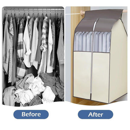 Hanging Garment Covers with Clear Window 120cm for Clothes Rack Closet Hanging