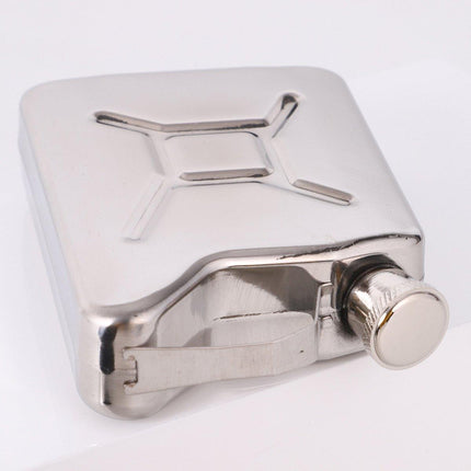 146ml Portable Outdoor Camping Oil Can Thick Stainless Steel Fuel Bottle Flask
