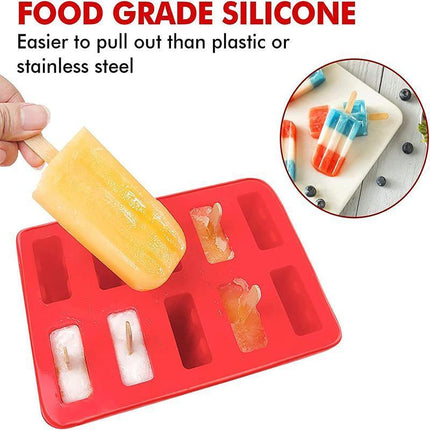 Silicone Ice Mould Cream Block Molds icy Pole Jelly Pop Popsicle Maker 10 Frozen - Aimall