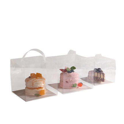 30x Transparent Disposable Cake Boxes with Handles Premium Quality Packagin