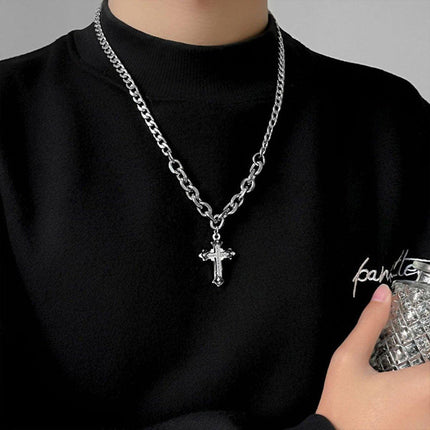 Hip Hop Cross Necklaces Men Women Punk Style Fashion Jewellery Chain