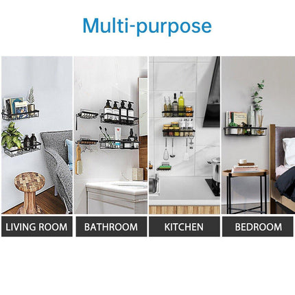 Perforation Free Bathroom Shelf Space Saving Storage Rack Organizer for Home Use