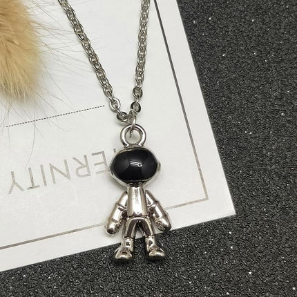 Hip Hop Titanium Steel Astronaut Pendant Necklace Men Women Child Gift - Aimall