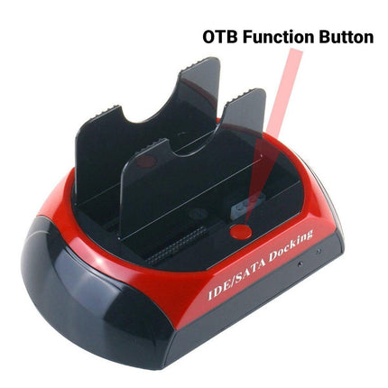 Dual SATA IDE HDD Docking Station 2.5" 3.5" Hard Disk Drive Dock Reader OTB Card