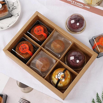 10PCS Cake Box with Transparent Lids Gift Packaging Boxes for Moon Cakes Cookie - Aimall