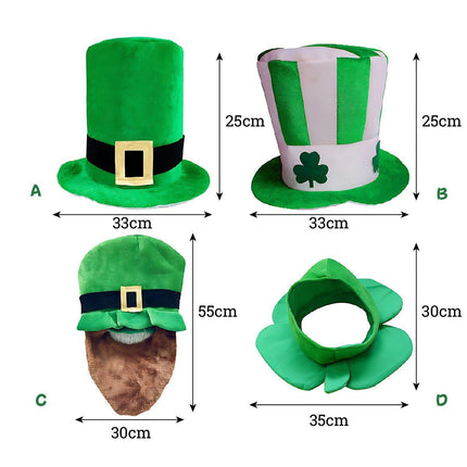 St Patricks Day Hat Festival Party Digital Print Irish Green Shamrock Cap