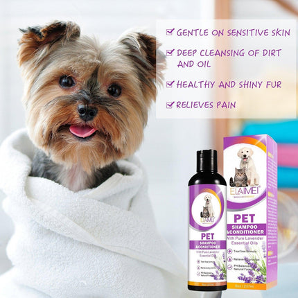 2in1 Pet Shampoo Conditioner for Dog Cat Tearless Grooming Soothing Clean Shower - Aimall