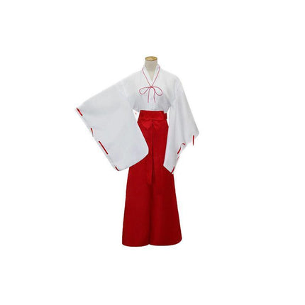 Anime Inuyasha Kikyou Witch Kimono Dress Cosplay Halloween Costume Complete Set AU - Aimall
