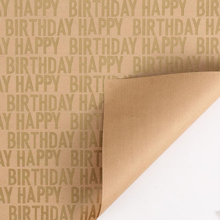 Vintage Kraft Wrapping Paper Happy Birthday Gift Box Wrapping Paper for Presents