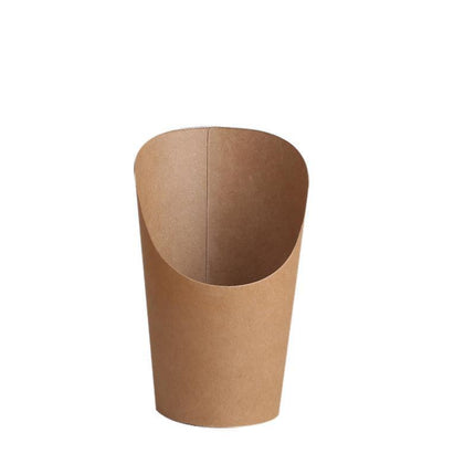 French Fries Holder Kraft Paper Cups Holder Disposable Paper Cups - Aimall