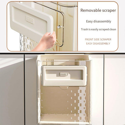 Wall Mounted Folding Wastebasket Space Saving for Kitchen Bathroom Household Use