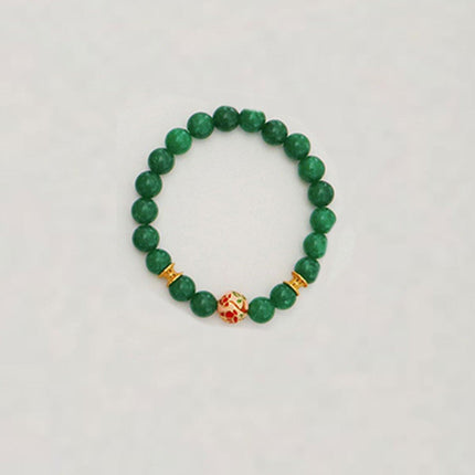 Green Natural Stone Beaded Bracelet Beauty Handmade Women Simple Healing Reiki