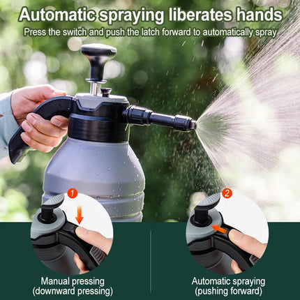 Pressure Pump Spray Bottle 2L Easy Pump Adjustable Nozzle Garden Watering Flower