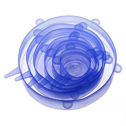 6PCS Stretch Reusable Silicone Food Saver Cover Seal Insta Lids Bowl Wraps - Aimall