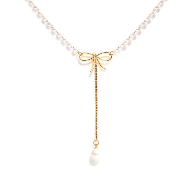 Bow Tie Short Necklace for Women Collarbone Chain Fashion Jewelry Elegant Gift