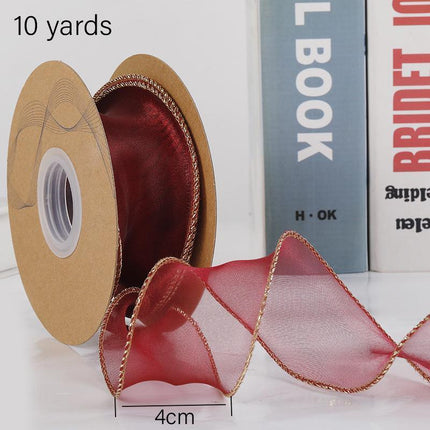 10PCS Organza Yarn Trim Ribbon Tulle Mesh Gift Cake Packaging Craft DIY Handmade Aimall