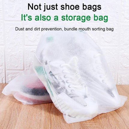200X Protect Drawstring Clear Storage Bag Shoe Dust Covers Non-Woven Shoe Bags - Aimall