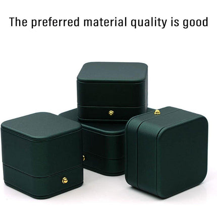 Dark Green Jewelry Box Ring Box Pair Compact Storage Box for Rings Accessories