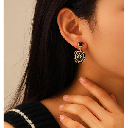 Black Star Earrings Women High-End Fashion Exquisite Jewelry Elegant Accessories