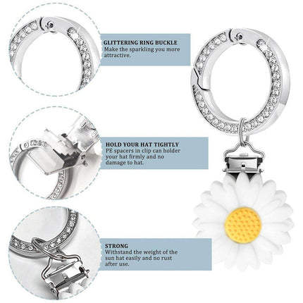 Silicone Daisy Flower Sunflower Brim Clip Anti-Slip Chrysanthemum Cap Holder