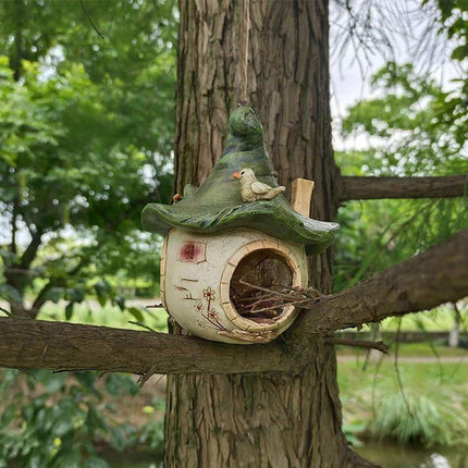 Cartoon Hanging Birdhouse Cozy Nest Resin Garden Outdoor Tree Patio Decor