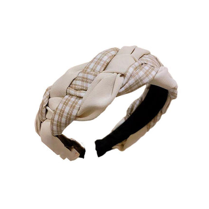 Women Headband Twist Hairband Hoop Knit Knot Cross Tie Wide Headwear Accessories - Aimall