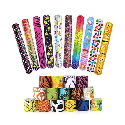 30/60PCS Mixed Wrist Snap Slap Bands Kids Party Bag Filler Toy Gift Favor - Aimall