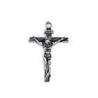 Men Stainless Steel Gold Silver Black Jesus Crucifix Pendant Chain Necklace Silver - Aimall