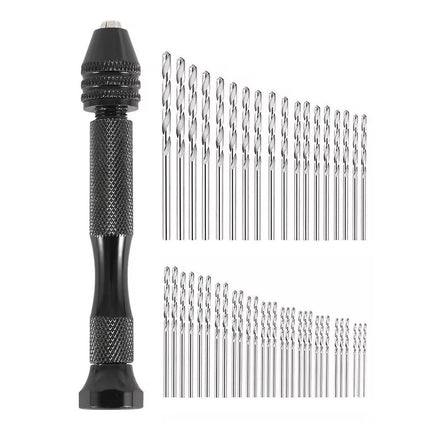 49pcs Mini Hand Drill Vise Hand Bits Twist Woodworking Set Precision Pin Tool