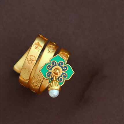 New Chinese Retro Flower Ring Delicate Elegant Design Fashion Jewelry