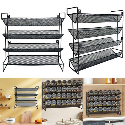 Black Four Tier Kitchen Shelf Organizer Storage Rack for Home Organization Use