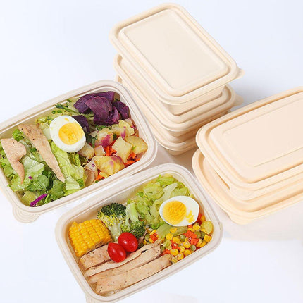 50pcs Eco Friendly Corn Starch Lunch Box Degradable Takeout Bento Container