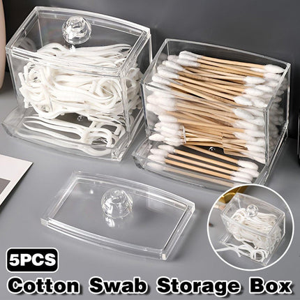 Cosmetic Cotton Swab Organizer MakeupBox Container Case Clear Acrylic Bud Holder