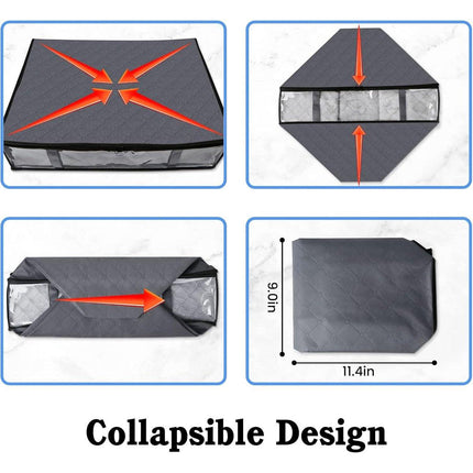 3pcs Underbed Storage Box Clothes Organizer Foldable Containers for Home Use