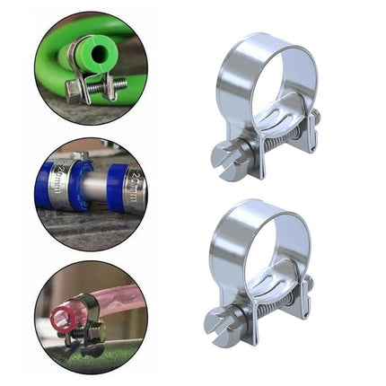 10pcs Galvanized Iron Fuel Hose Clamps For Automobile Air Pipe Secure Grip