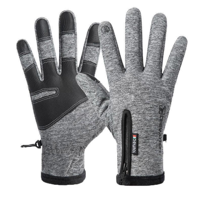 Winter Gloves Waterproof Thermal Touch Screen Thermal Windproof Warm Grey - Aimall
