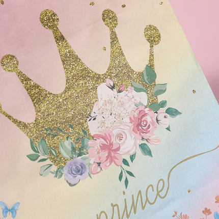 30pcs Pink Romantic Flower Tote Bag Cowhide Paper Elegant Design Gift Bag