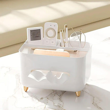 Tissue Box Dispenser Storage Box Napkin Case Remote Control Box Multi-Function