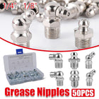 50PCS Hydraulic Grease Zerk Assortment Lube Lubrication Fittings Kit Straight