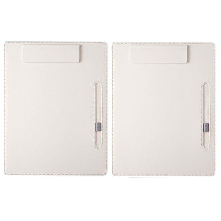 2pcs Leather Clipboard Conference File Holder Hotel Menu Pad Durable Board Clip
