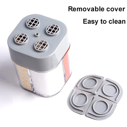 4X 4 in1 Seasoning Jar 4 Compartment Spice Storage Box Kitchen Organisation Case