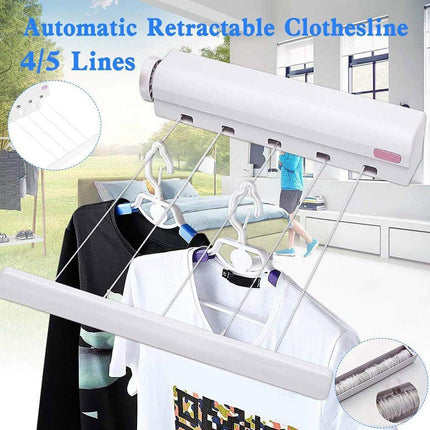 Wall Mounted Clothes Hanger Dryer Clothesline Laundry Washing Line Drying Rack