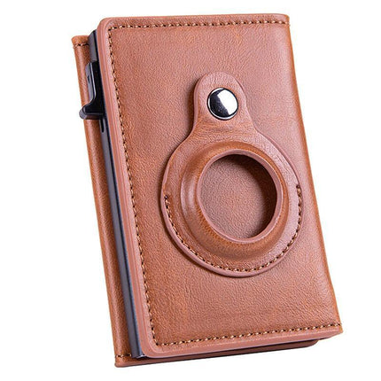For Airtag Wallet PU Leather Credit Card Money Holder AirTag Case Air Tag Cover - Aimall