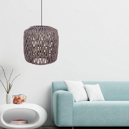 Style Faux Rattan Lampshade DIY Weaving Lamp Shade Home Decor