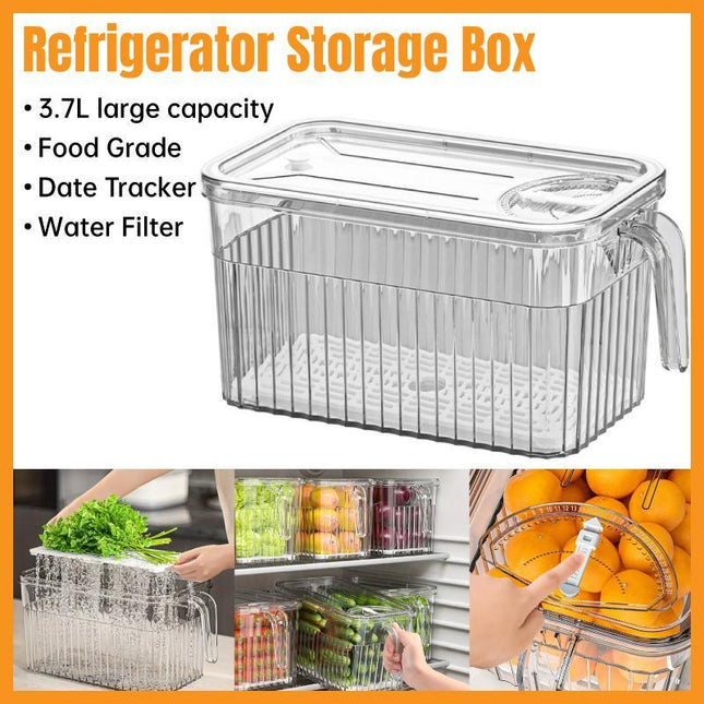 3.7L Fridge Organizer Storage Box for Kitchen Organization Pantry Food Storage
